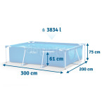 Garden Frame Pool INTEX 28272 (15-in-1) - 300 x 200 x 75 cm + Free Bubble Machine