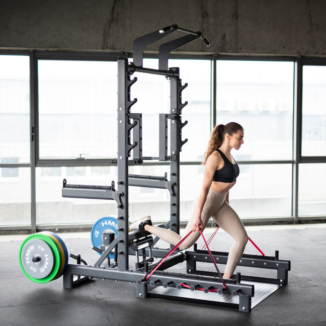 Multifunctional stand with a platform for lifting weights and hip thrust commercial SMP01 HMS