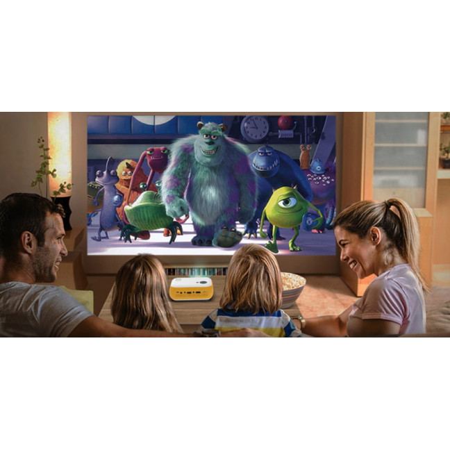 PORTABLE MINI PROJECTOR LED PROJECTOR FULL HD 1080p USB 1800lm 2000:1 100" inches Zenwire A10