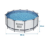 Garden pool of 366 x 122 cm 18in1 Bestway 56420 + bubble machine for free