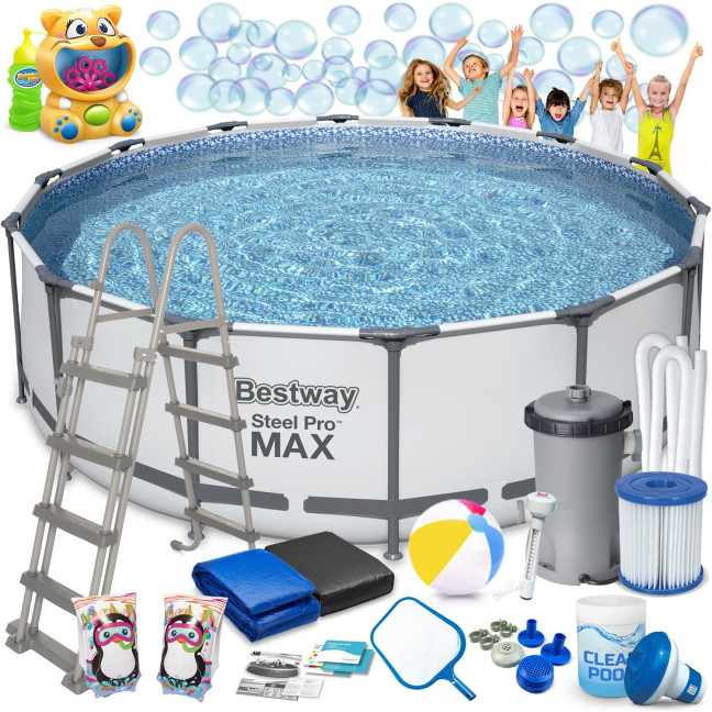 Garden pool 457 x 122 cm 18W1 Bestway 56438 + bubble machine for free