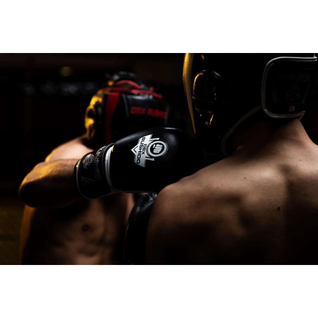 Boxing Sparring Gloves Black and White ARB-407a