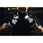 Boxing Sparring Gloves Black and White ARB-407a