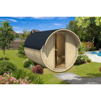 Barrel Outdoor Sauna 330 for 6 persons / Electric or Wood-Burning Harvia Stove  / High Quality Scandinavian Spruce (Thermwood)